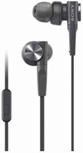 ソニー イヤホン 重低音モデル MDR-XB55AP : カナル型 リモコン・マイク付き ブラック MDR-XB55AP B