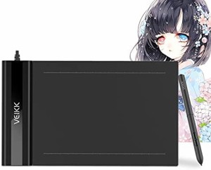 VEIKK S640 初めてペンタブ ペンタブレット 6*4インチ OSUゲーム イラスト 板タブ 入門用 絵描き 8192レベル筆圧 Windows Mac Linux Andr