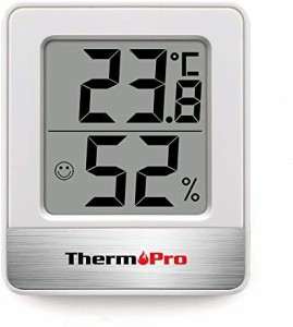 ThermoPro温度計 湿度計室内 小さい温湿度計デジタル 見やすい ホワイトTP-49
