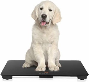 犬用体重計、動物用体重計65?45cm、最大体重100kg、精度10g、黒、犬と猫に適しています、無料の滑り止めマット