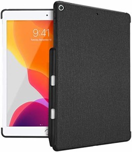 ProCase iPad 10.2" 9/8/7 背面ケース， バックカバー ペンシルホルダー付き スマートキーボードと組み合わせて使用可能 対応端末：iPad 