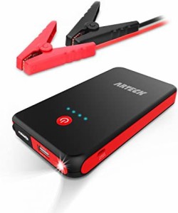 Arteck ジャンプスターター 12V車用エンジンスターター 8000mAh ポータブル充電器最大800A LED緊急ライト搭載 スマホ急速充電器(日本語取