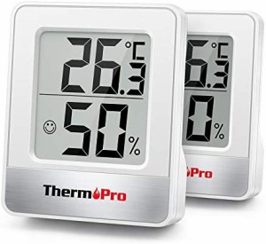 ThermoProサーモプロ 湿度計 温度計 温湿度計 温度湿度計 湿度計室内 室温計 デジタル アナログ 大画面 コンパクト 顔マーク 壁掛け 卓上