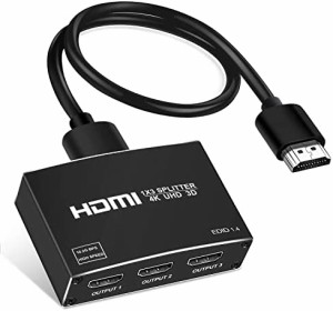 NEWCARE HDMIスプリッター 1入力3出力 同時出力 HDMI 分配器 4K HDCP 1.4 3D 対応 PC Xbox PS4 Fire TV Stick Apple TV用（高速HDMIケー