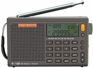 RADIWOWで作る SIHUADON R108 ポータブル BCL短波ラジオAM FM LW SW 航空無線 DSPレシーバー LCD 良好屋内および屋外アクティビティの両