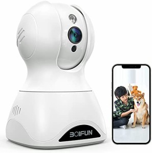 ( 令和4年2022最新強化版500万画素)ネットワークカメラ BOIFUN ペットカメラ 1944P IP wifiカメラ 室内カメラ 防犯監視カメラ ベビーモニ