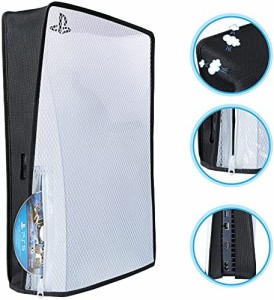 Benazcap PS5 ダストカバー 透明 通気性 防塵 擦傷防止 装着・脱着簡単 適用：DualSense5コンソールのデジタルバージョンと通常バージョ
