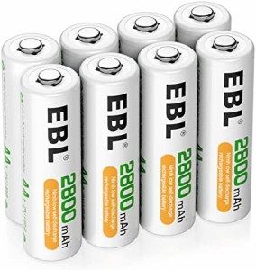 EBL 単3電池 充電式 8個 パック 2800mAh ニッケル水素充電 単三電池 充電池 単3 単3充電池 単三充電池