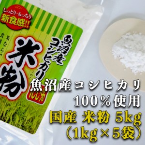 魚沼産コシヒカリ 米粉 5kg グルテンフリー 国産 お菓子材料 ケーキ パン 材料 小麦不使用