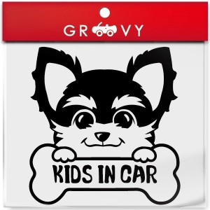 ヨークシャテリア 犬 ステッカー 子供 乗ってます KIDS IN CAR キッズ イン カー 車 エンブレム シール デカール アクセサリー ブランド 