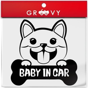 柴犬 犬 ステッカー 赤ちゃん 子供 乗ってます BABY IN CAR ベビー イン カー 車 自動車 エンブレム シール デカール アクセサリー ブラ