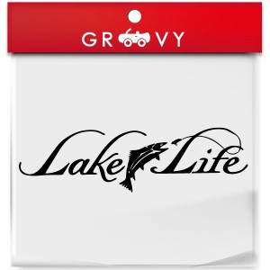 魚 釣り 車 ステッカー Lake Life カッコイイ バス 海 釣り ルアー リール ロッド ライン エンブレム シール デカール アクセサリー ブラ