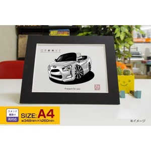 車好き プレゼント ダイハツ 新型 コペン 車 イラスト A4版フレーム グルービー daihatsu copen new ニュー 納車 祝い パーツ カスタム 