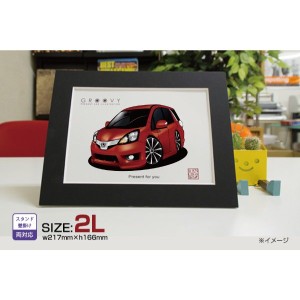 車好き プレゼント ホンダ フィット シャトル 車 イラスト 2L版 グルービー HONDA honda fit shuttle 納車 祝い パーツ カスタム ギフト 