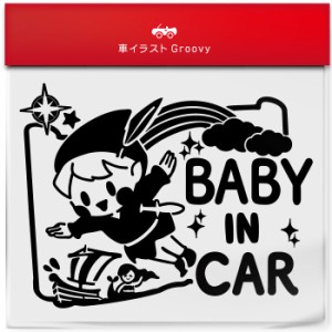 ピーターパン ネバーランド baby in car 車 ステッカー シール ベビー ベイビー イン カー かわいい おしゃれ キャラクター グッズ シン