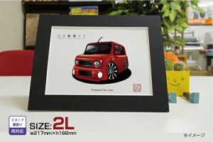 車好き プレゼント スズキ ラパン 2型 車 イラスト 2L版 グルービー SUZUKI lapin 納車 祝い パーツ カスタム ギフト グッズ おしゃれ か