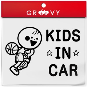 キッズ イン カー 車 ステッカー バスケ バスケット ボール ドリブル NBA Bリーグ 子供 乗ってます 可愛い スポーツ kids in car ベビー 