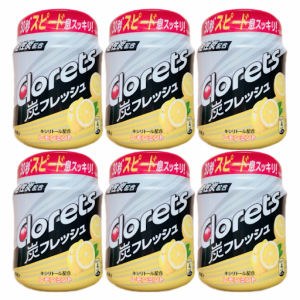 クロレッツ 炭フレッシュ レモンミント ボトルガム 127g 6個セット レモン