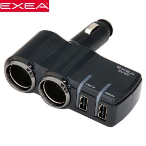 EXEA 星光産業 12V/24V車対応 2連ソケット&USBポート モニターUSBソケット EM-158