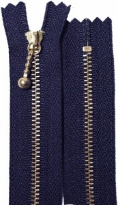 YKK　N.3　玉付きチェーン　金　25ｃｍ　　560　紺