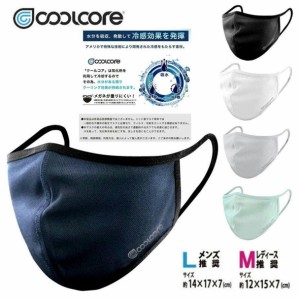 クールコアマスク COOLCORE マスク冷感 クールコア マスク クーリングマスク 夏マスク 冷却 男性 女性 M L ネイビー ベイビーブルー 洗え