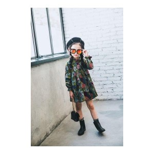 キッズ 子供服 子ども服（女の子） ワンピース 花柄 プリーツスカート ガールズ ファッション パフスリーブ 発表会 卒業式 レジャー 90〜