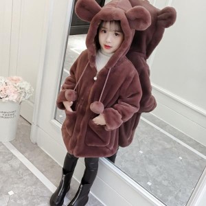 ベビー キッズ 子ども服（女の子）ジャケット コート 耳付きボアコート フリース 秋冬 韓国子供服 コート 防寒 上着 子供服 送料無料