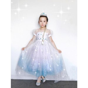 子ども服 シューズ 子ども服 フォーマル ドレス スーツ ドレス アナと雪の女王2風 ドレス+王冠+ステッキ