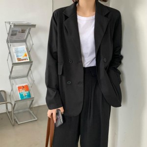 ジャケット ブレザー テーラードジャケット レディース 高見え ダブルボタン おしゃれ 秋服 ショート丈 ゆったり 人気商品 送料無料