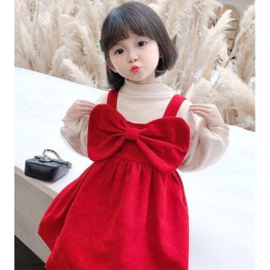 セットアップ ワンピース 子供服 女の子 キッズ トップス 裏起毛 フレア 暖かワンピース 秋 冬 フォーマル かわいい シンプル 送料無料