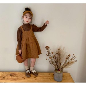 セットアップ ワンピース トップス 子供服 女の子 2点セット キルティング スカート キルティングワンピース 暖かい 保温 送料無料