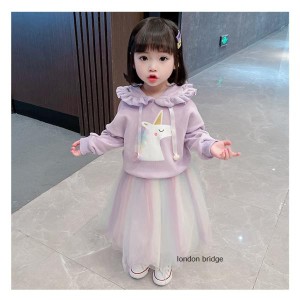 おしゃれ パーカー ユニコーン柄 トップス 女の子 子供服 セーター 秋 冬 フード付き セーター ジャケット あたたかい 可愛い 送料無料