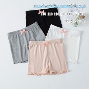 女の子 ショーツ インナーパンツ リボン 可愛い ペチパンツ キッズショーツ ボクサーショーツ 見せパン 安全パンツ 安全ショーツ 子供服 