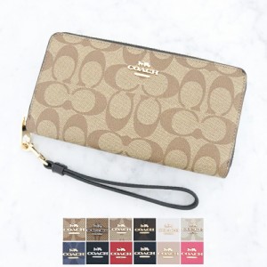 コーチ 財布 レディース 長財布 ラウンドファスナー シグネチャー C4452 C3441 選べる12color COACH ストラップ付 女性 彼女 嫁 娘 お母