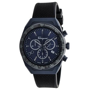 フェラガモ FERRAGAMO SLX CHRONO SFHR00220 腕時計 メンズ ネイビー クロノグラフ クオーツ アナログ