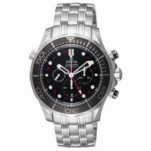 オメガ OMEGA SEA MASTER 21230445201001 腕時計 メンズ ブラック クロノグラフ 自動巻き アナログ 212.30.44.52.01.001