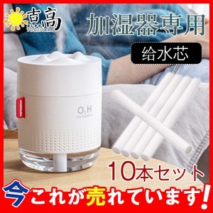 送料無料 綿棒 加湿器専用 給水芯 10本セット 交換フィルター コットン 棒 給水 芯 超音波式 小型 卓上加湿器用 コットンフィルター 給水