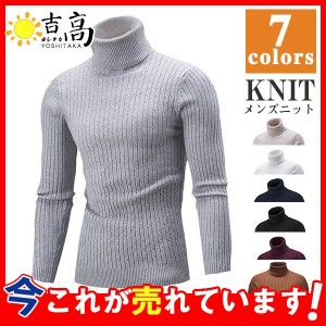 ニットセーター メンズ ハイネック タートルネック トップス カシミア 無地 秋冬 シンプル ビジネス 事務服 仕事用 長袖 男性 おしゃれ 