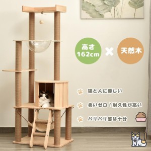 キャットタワー 猫タワー 木製 スリム 大型猫用 据え置き 宇宙船 省スペース 爪とぎポール おもちゃ付き 組立簡単 おしゃれ