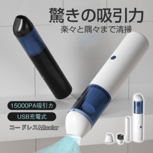 ハンディークリーナーミニ掃除機 強力 水洗いOK 掃除機 コードレス 家庭内 15000PA吸引力 掃除機 USB充電式 便利 お