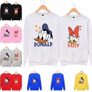 ディズニー Donaldドナルド Daisyデイジー メンズ レディース パーカー 裏起毛 お揃いカップル ペアルック 厚手 ウェア プルオーバー プ