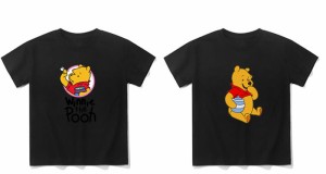 6colors クマのプーさん Tシャツ ペアルック tシャツ 親子 半袖 ペア レディース Tシャツ ペアルック カップル メンズ 子供 可愛い 恋人 