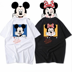 ディズニー カップル ミッキー ミニー　半袖シャツペアＴシャツ tシャツ トップス カットソーメンズレディース 恋人 お揃い ご夫婦・友達