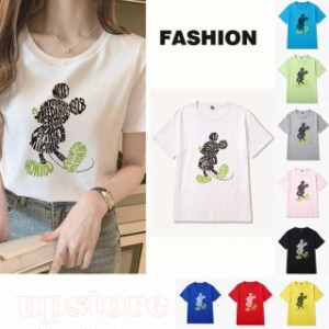 9カラー ディズニー ミッキー Tシャツ ペアルック Disney  tシャツ 男女兼用 半袖 ペア レディース メンズ Tシャツ ペアルック カップル 