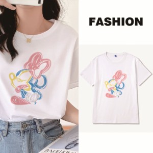 9カラー Disney ディズニー 夏新作 ミニー Tシャツ レディース tシャツ 半袖 レディース トップス Tシャツ 姉妹 可愛い 恋人 学生 高校生