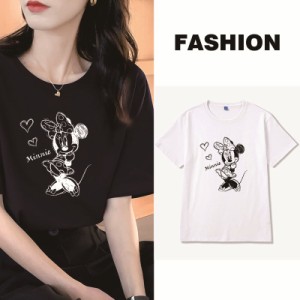 9カラー Disney ディズニー 夏新作 ミニー Tシャツ レディース tシャツ 半袖 レディース トップス Tシャツ 姉妹 可愛い 恋人 学生 高校生