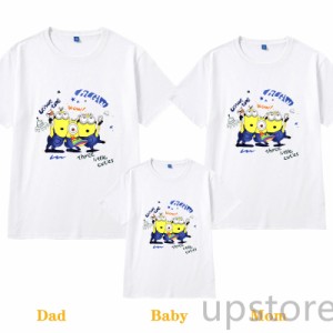 12color ディズニー ミニオンズ ペアルック tシャツ 親子 半袖 ペア レディース minions Tシャツ カップル 綿100％ コットン メンズ シャ