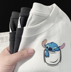 7COLORS T-shirt disney　ディズニー ペアルック カップル Tシャツ トップス メンズ レディースＴシャツ ミッキーマウス スティッチ半袖 