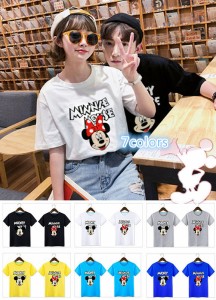 8COLORS T-shirt disney　ディズニー ペアルック カップル Tシャツ トップス Ｔシャツ ミッキー半袖 夏 夫婦 お揃い 旅行 プレゼント Mic