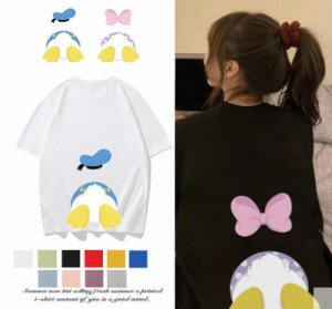 10COLORS T-shirt disney　ディズニー ペアルック カップル Tシャツ トップス Ｔシャツ ドナルドダック デイシー半袖 夏 夫婦 お揃い 旅